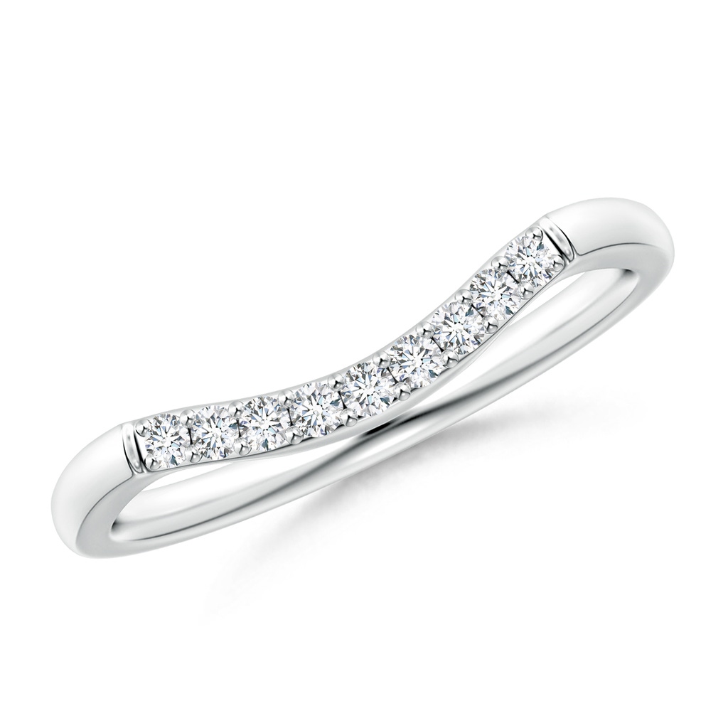 1.5mm GHVS Classic Diamond Curved Comfort Fit Wedding Band For Her in P950 Platinum