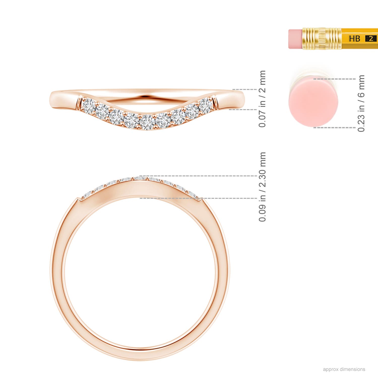 H, SI2 / 0.13 CT / 14 KT Rose Gold