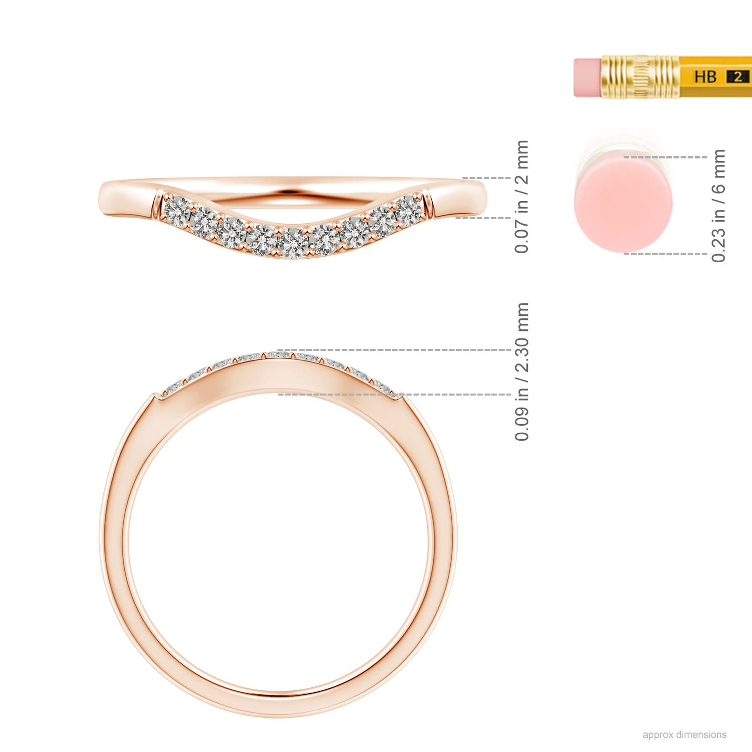 J I2 / 0.13 CT / 14 KT Rose Gold