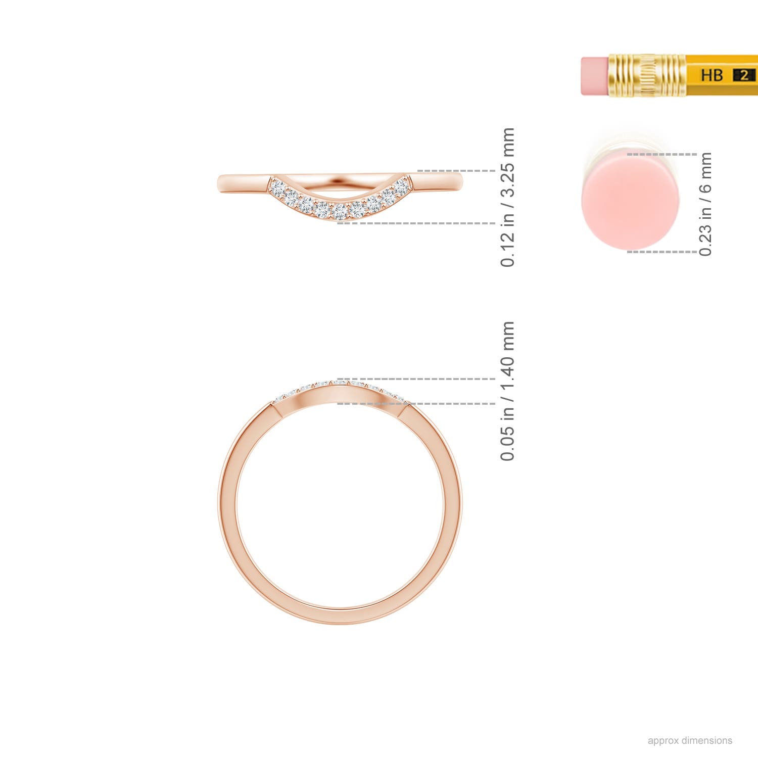 G, VS2 / 0.07 CT / 14 KT Rose Gold