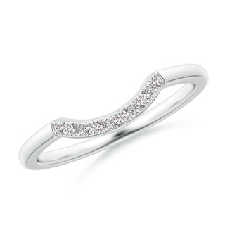 1.2mm IJI1I2 Diamond Curved Comfort Fit Wedding Band in White Gold