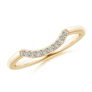 1.3mm KI3 Diamond Curved Comfort Fit Wedding Band in Yellow Gold