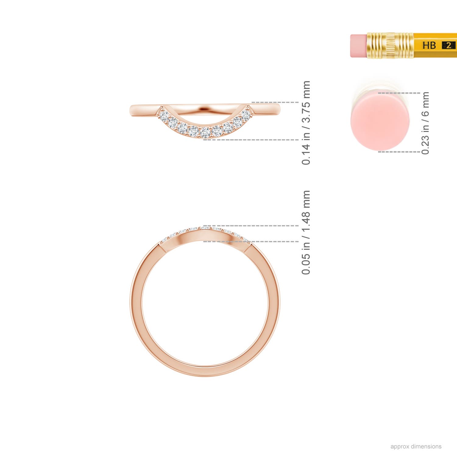 G, VS2 / 0.11 CT / 14 KT Rose Gold