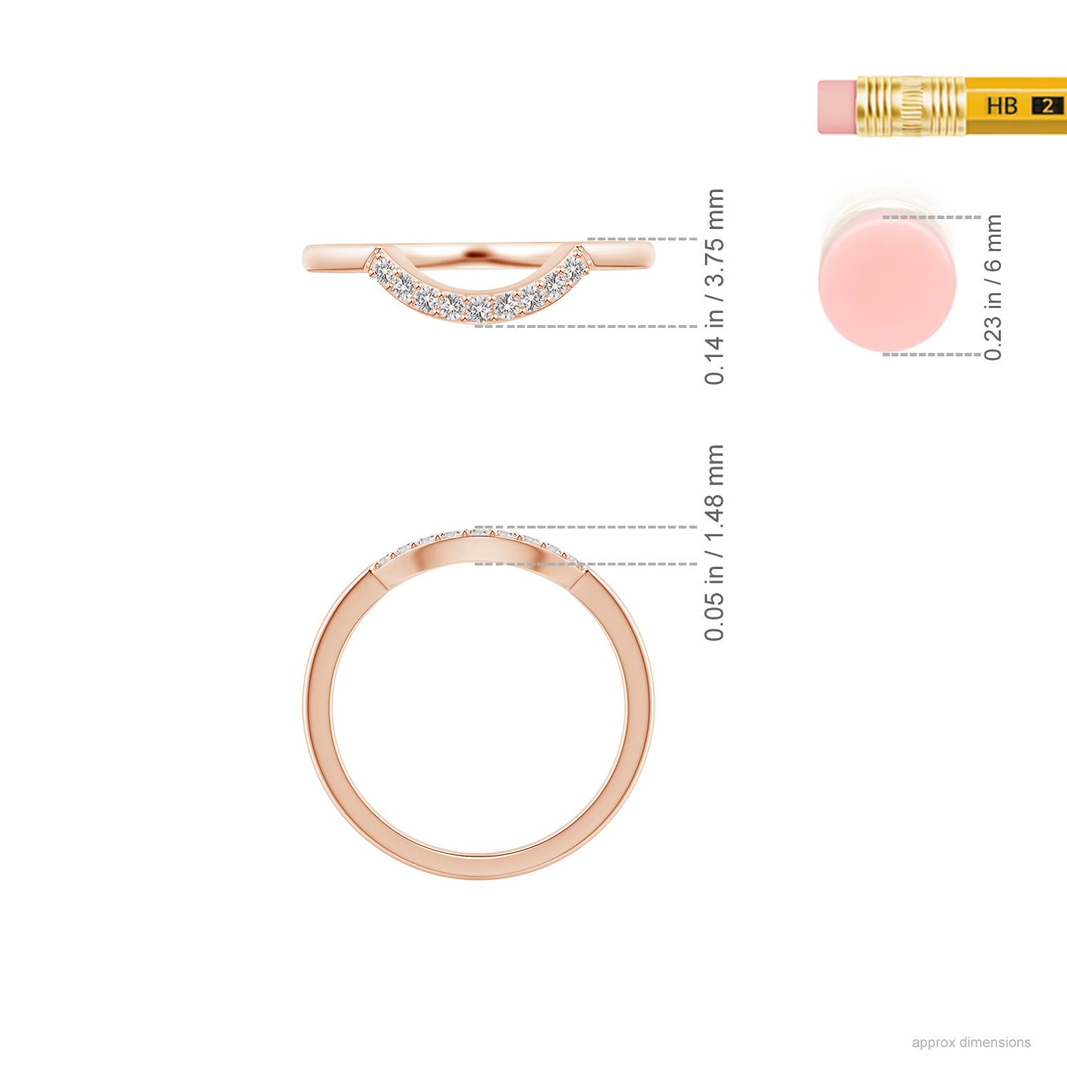 I-J, I1-I2 / 0.11 CT / 14 KT Rose Gold