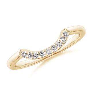 1.4mm IJI1I2 Diamond Curved Comfort Fit Wedding Band in Yellow Gold