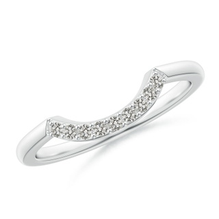 1.4mm KI3 Diamond Curved Comfort Fit Wedding Band in White Gold