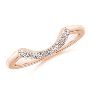 1.5mm IJI1I2 Diamond Curved Comfort Fit Wedding Band in Rose Gold