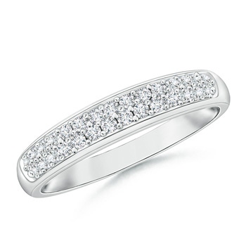 1.3mm GVS2 Half Eternity Pavé Set Two Row Diamond Wedding Band in P950 Platinum 