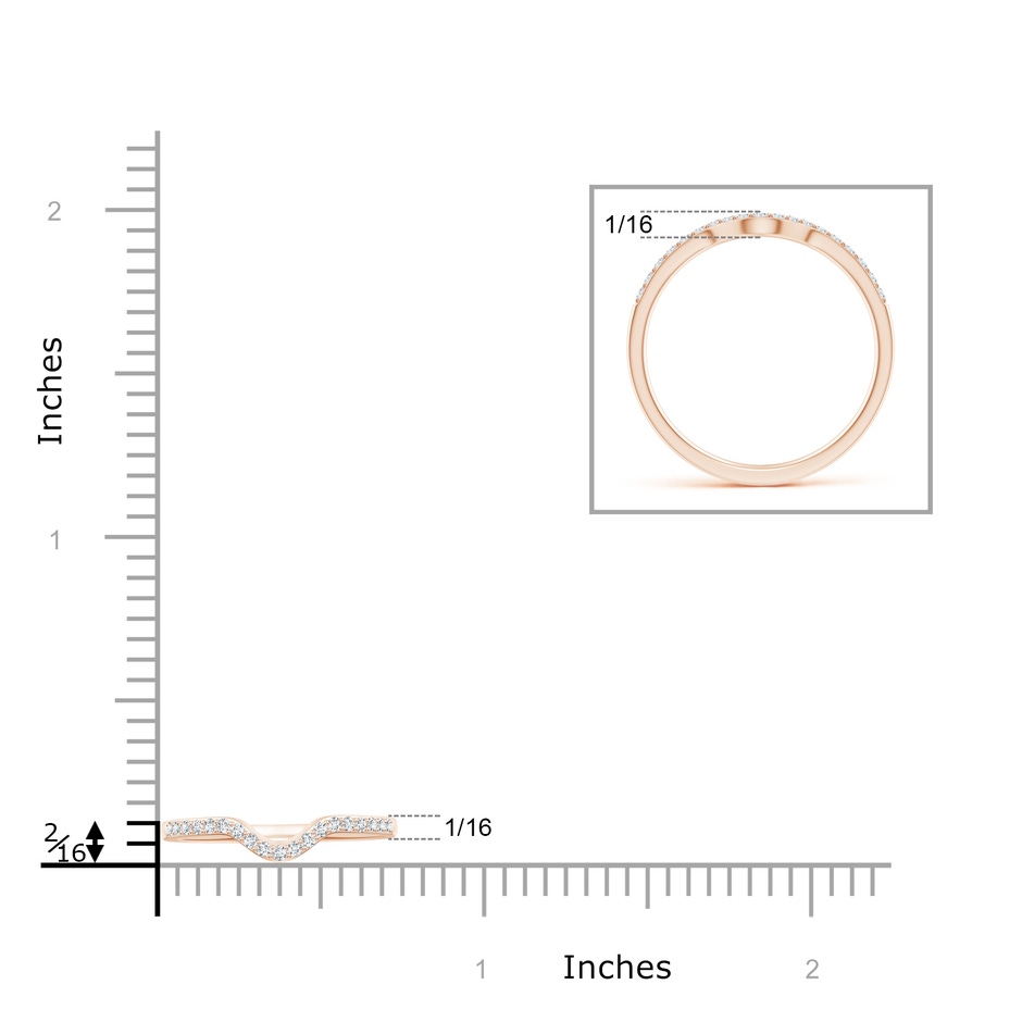 1.2mm GHVS Classic Diamond Curved Comfort Fit Women's Band in 9K Rose Gold product image