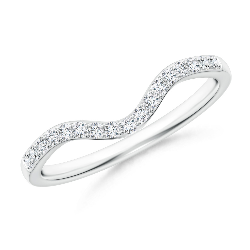 1.3mm GHVS Classic Diamond Curved Comfort Fit Women's Band in White Gold