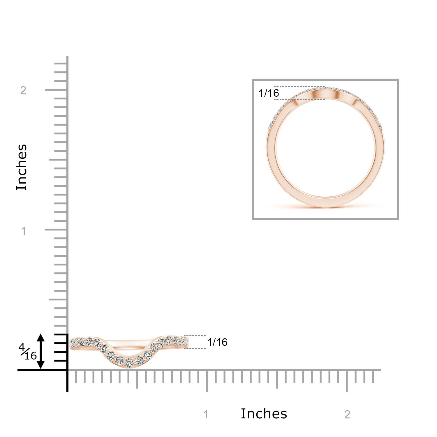 J I2 / 0.24 CT / 14 KT Rose Gold