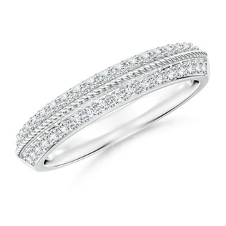 1.3mm GHVS Diamond Twisted Rope Knife-Edged Wedding Band in P950 Platinum
