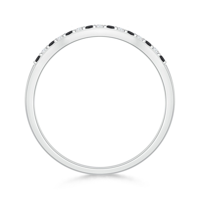 1.2mm AA Round Black and White Diamond Contour Wedding Band in P950 Platinum Product Image