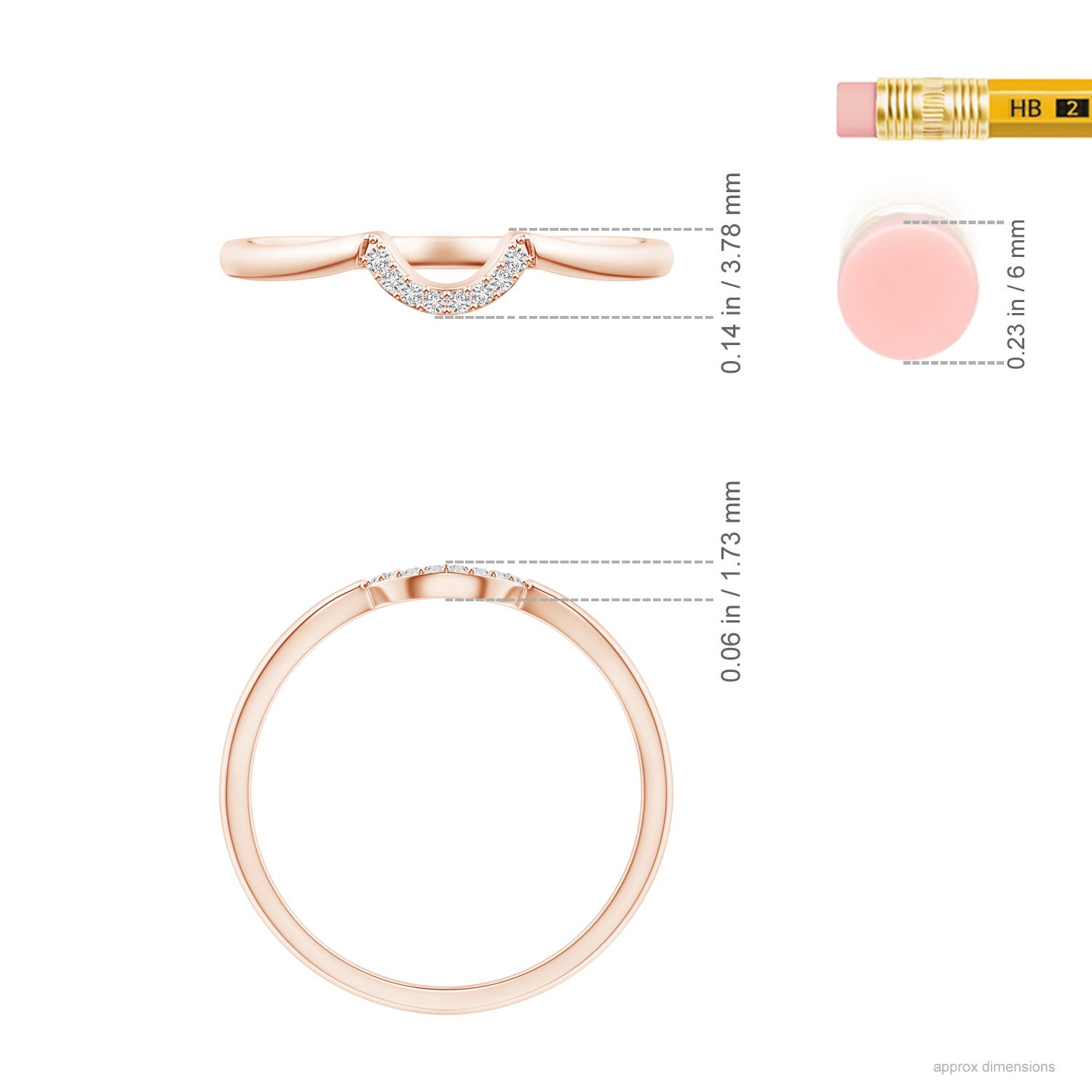 H, SI2 / 0.03 CT / 14 KT Rose Gold