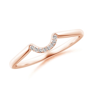 0.9mm IJI1I2 Diamond U-Shaped Comfort Fit Wedding Band in Rose Gold