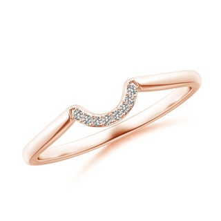 0.9mm KI3 Diamond U-Shaped Comfort Fit Wedding Band in Rose Gold