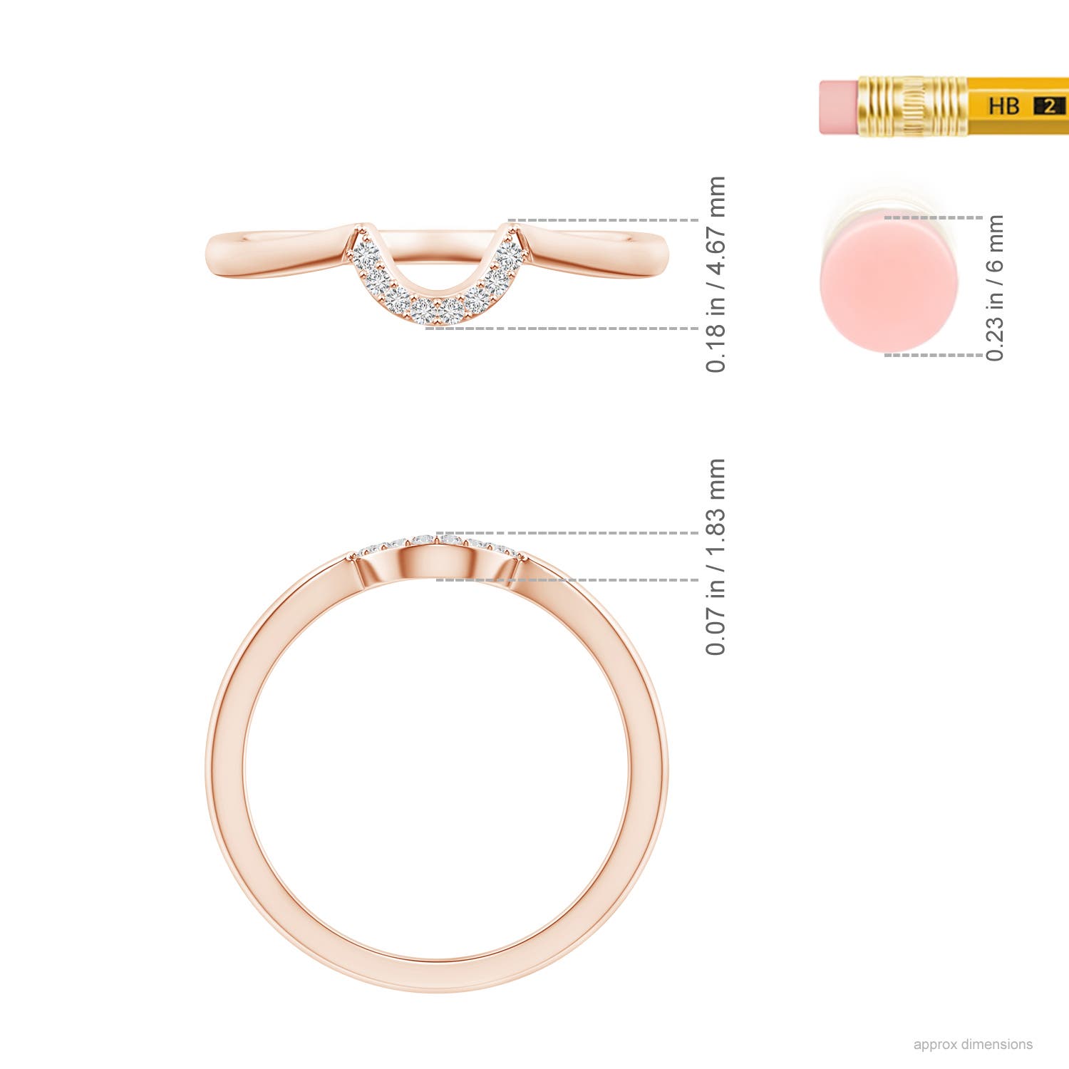 H, SI2 / 0.05 CT / 14 KT Rose Gold