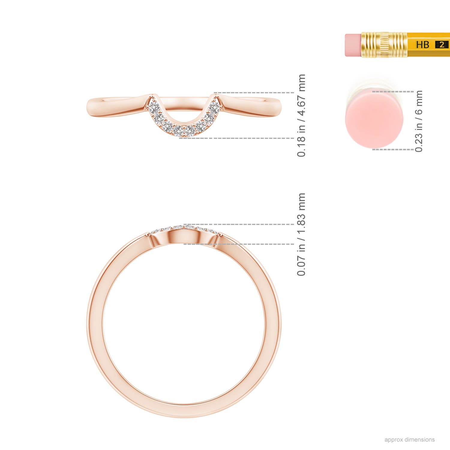 I-J, I1-I2 / 0.05 CT / 14 KT Rose Gold