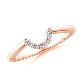 1.1mm KI3 Diamond U-Shaped Comfort Fit Wedding Band in Rose Gold