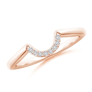 1.2mm HSI2 Diamond U-Shaped Comfort Fit Wedding Band in Rose Gold