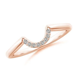 1.2mm KI3 Diamond U-Shaped Comfort Fit Wedding Band in Rose Gold
