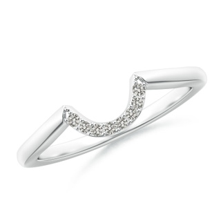 1.2mm KI3 Diamond U-Shaped Comfort Fit Wedding Band in White Gold