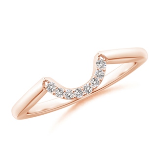 1.3mm IJI1I2 Diamond U-Shaped Comfort Fit Wedding Band in Rose Gold