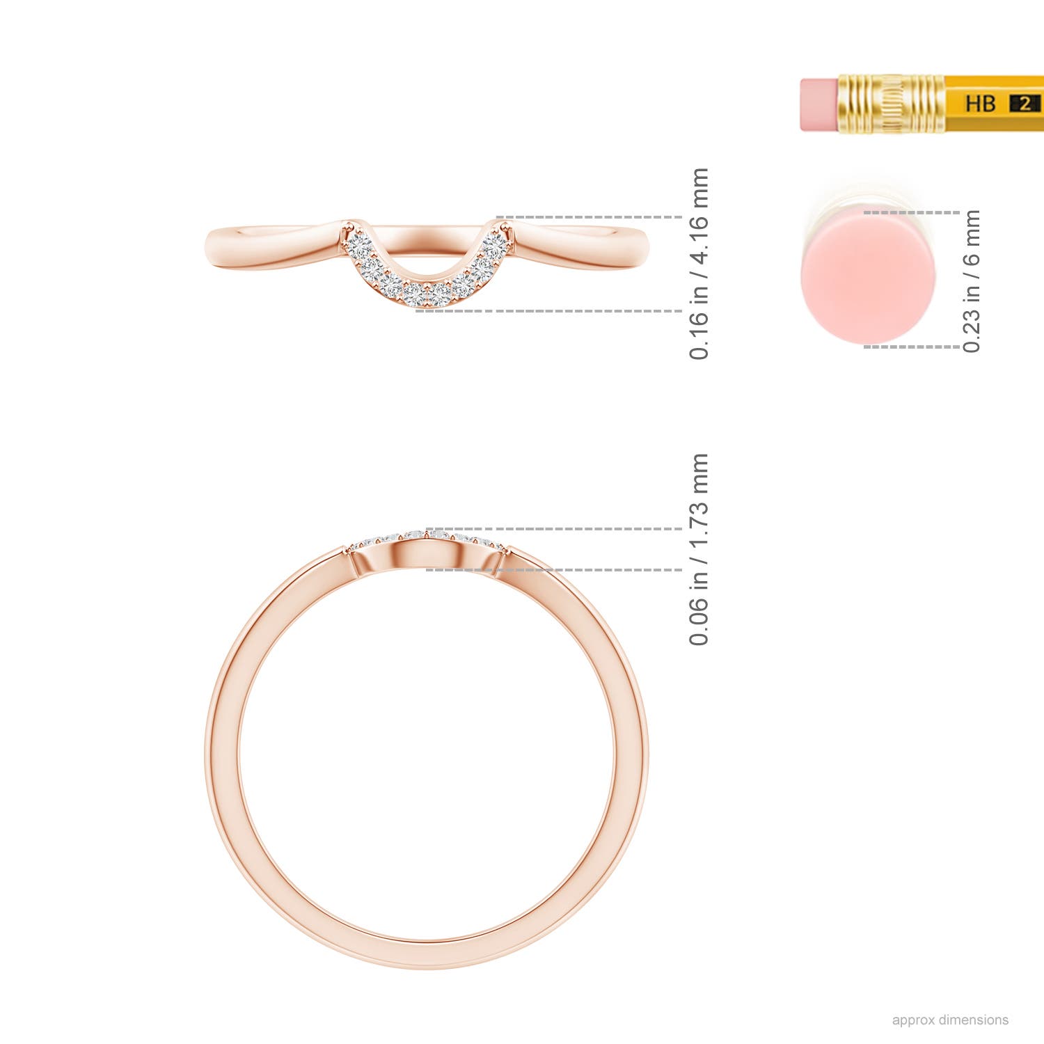 H, SI2 / 0.04 CT / 14 KT Rose Gold