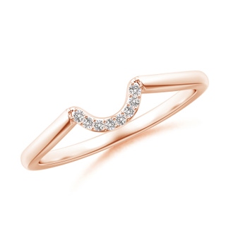 1mm IJI1I2 Diamond U-Shaped Comfort Fit Wedding Band in Rose Gold