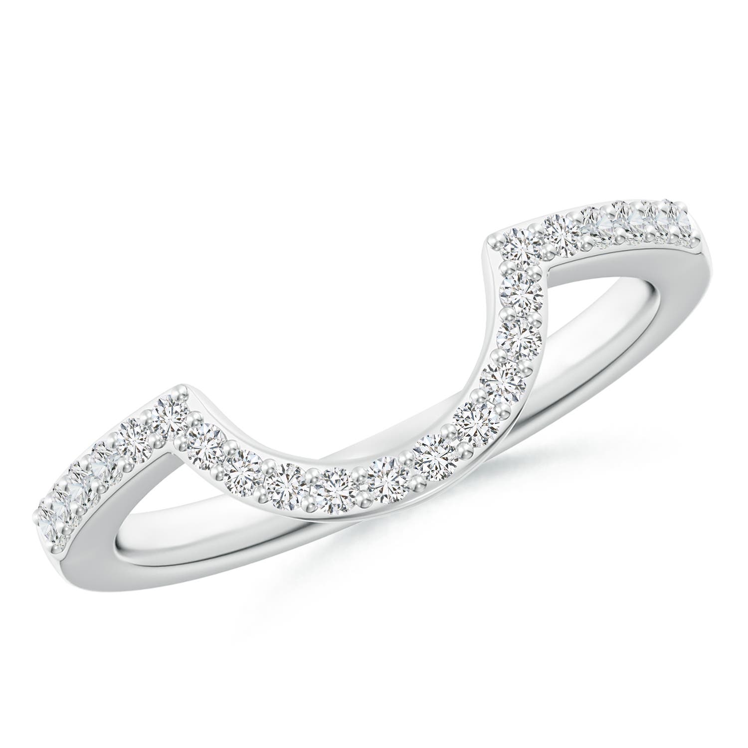 Diamond Contoured Wedding Ring | Angara