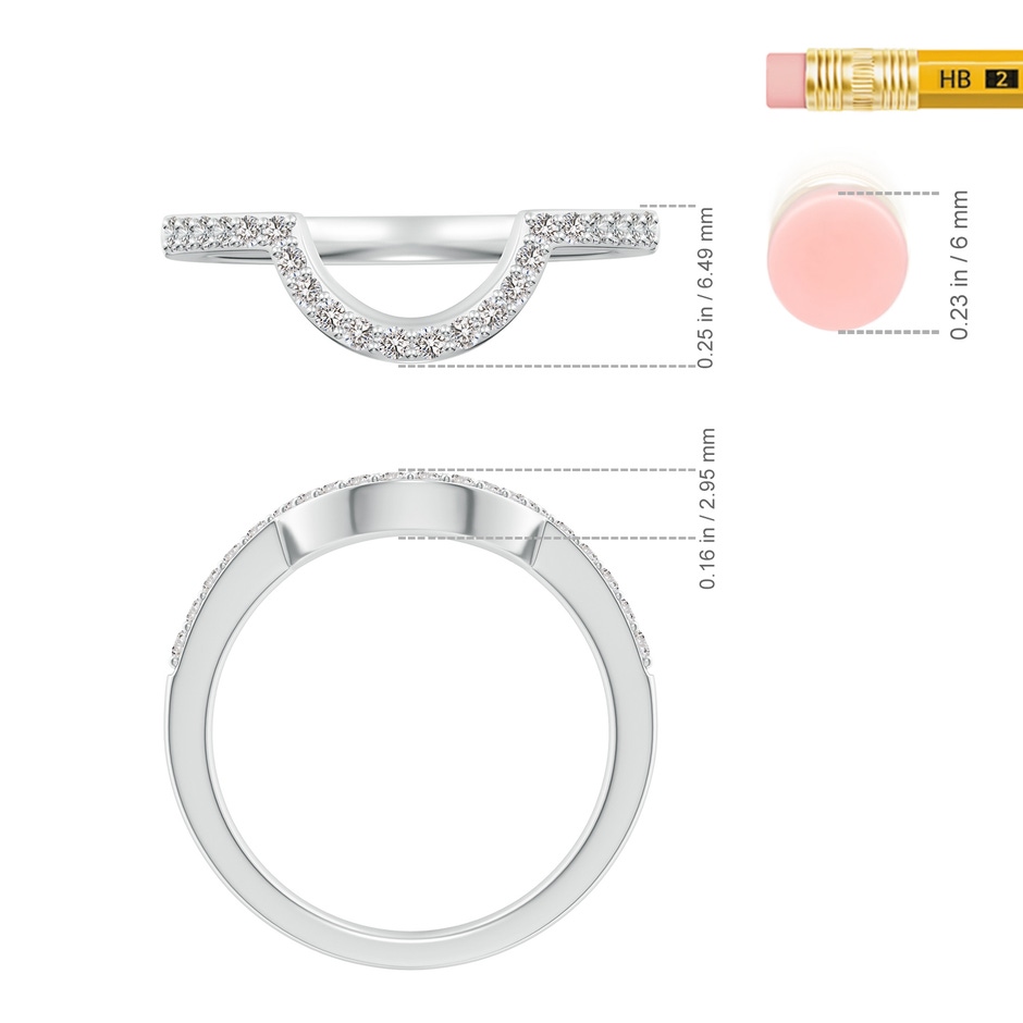 1.5mm IJI1I2 Diamond Contoured Wedding Band in White Gold ruler