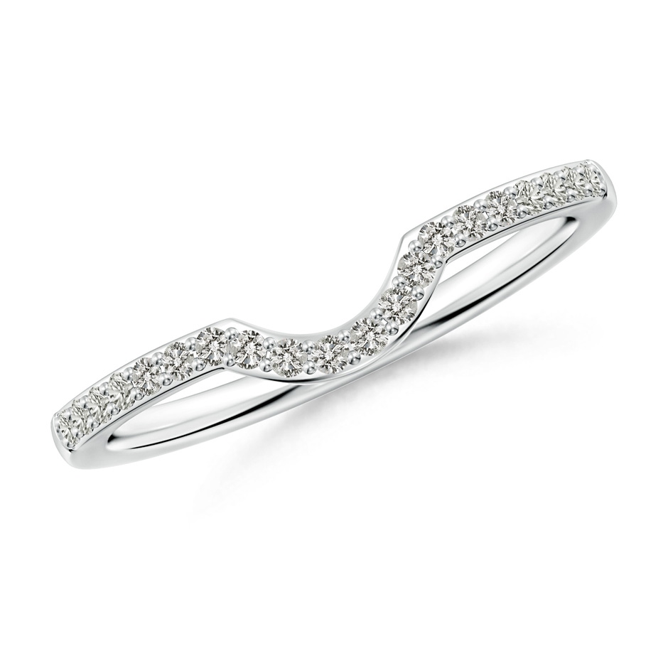1.15mm JI2 Classic Diamond Curved Comfort Fit Wedding Band in White Gold 