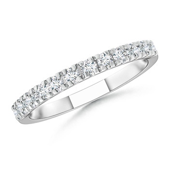 2mm GVS2 U Prong Diamond Half Eternity Wedding Band in P950 Platinum 