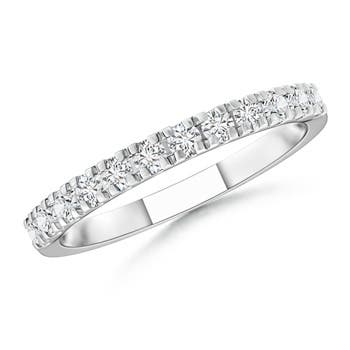 2mm HSI2 U Prong Diamond Half Eternity Wedding Band in P950 Platinum