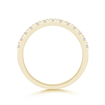 2mm IJI1I2 U Prong Diamond Half Eternity Wedding Band in Yellow Gold side-1