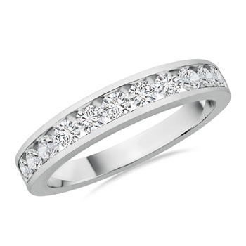 2.3mm HSI2 Semi Eternity Diamond Band in Channel Setting in White Gold