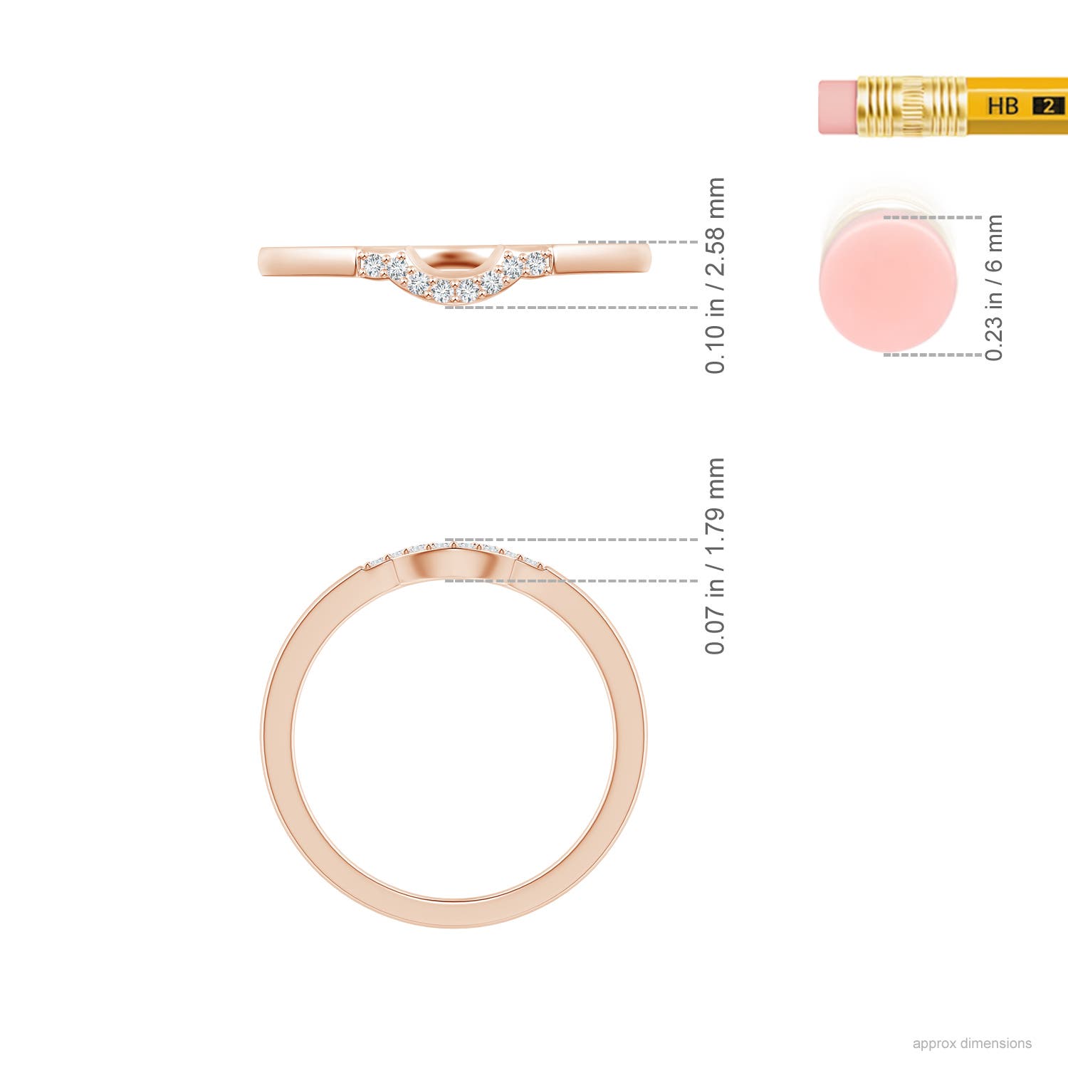 G, VS2 / 0.05 CT / 14 KT Rose Gold