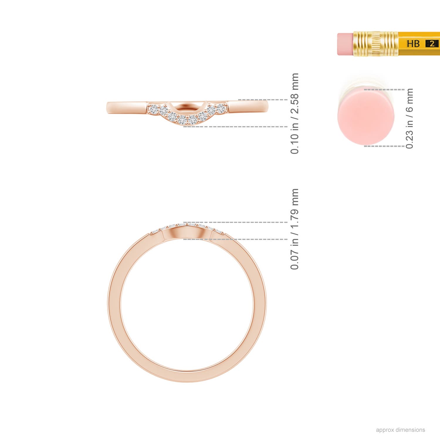 H, SI2 / 0.05 CT / 14 KT Rose Gold