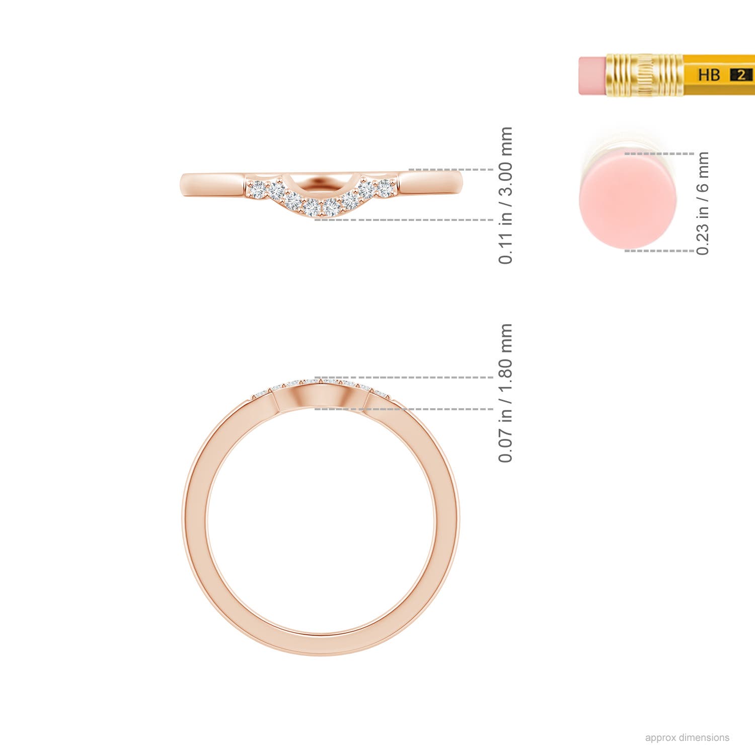 F-G, VS / 0.06 CT / 14 KT Rose Gold