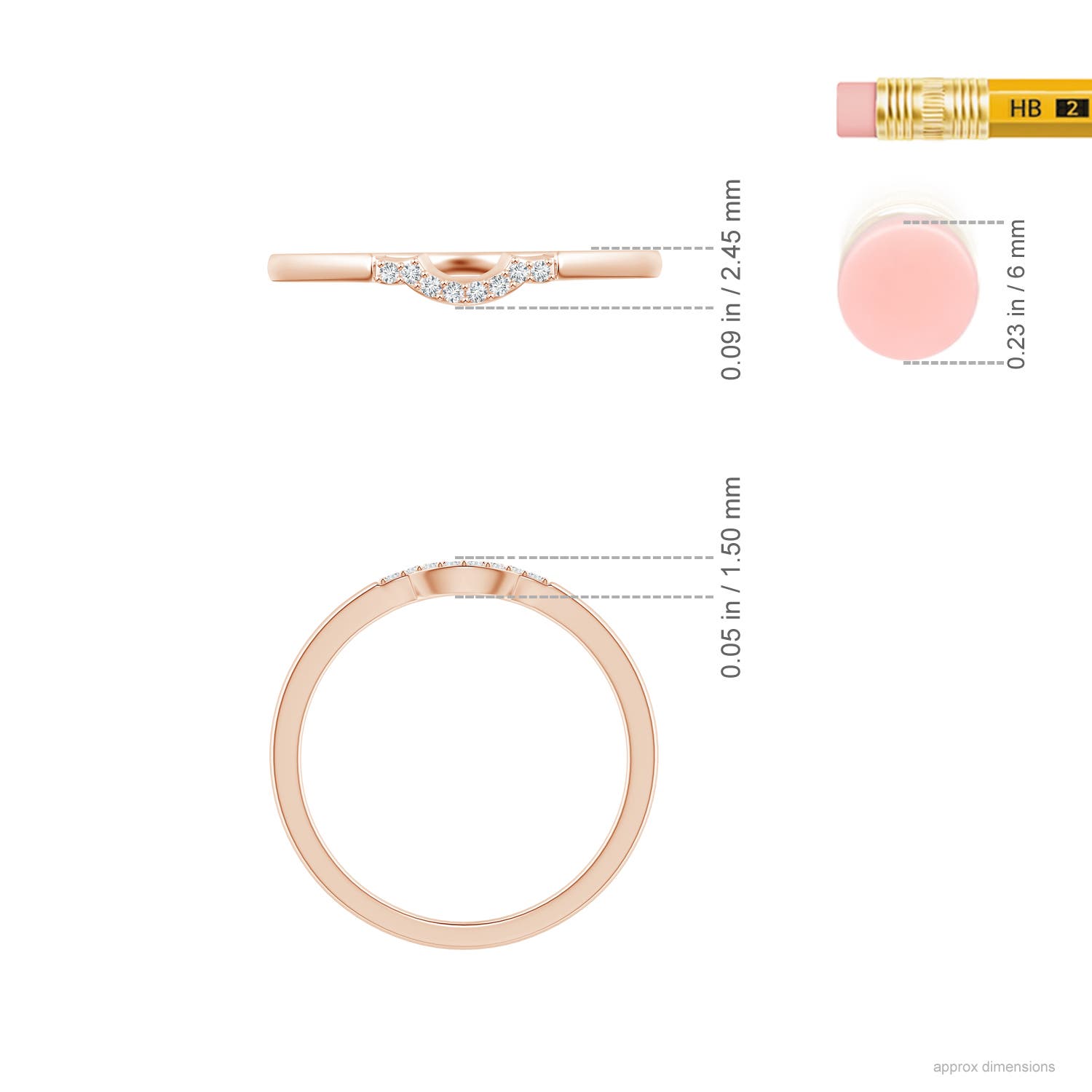 G, VS2 / 0.04 CT / 14 KT Rose Gold