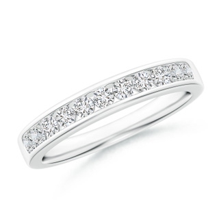 2.1mm HSI2 Channel Set Half Eternity Diamond Wedding Band in White Gold