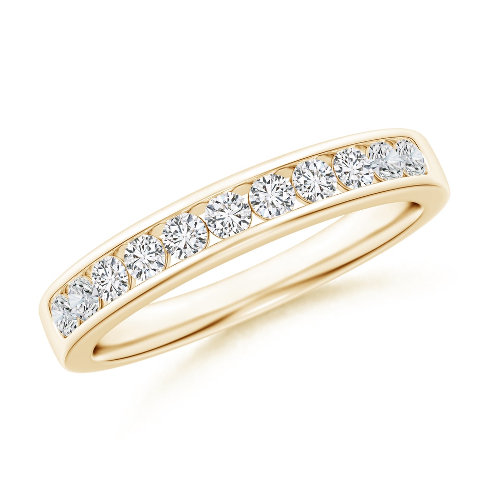 2.1mm HSI2 Channel Set Half Eternity Diamond Wedding Band in Yellow Gold 