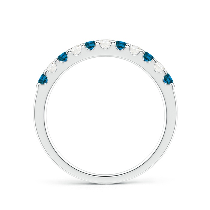 2.1mm AAA Prong-Set White and Blue Diamond Half Eternity Band in 9K White Gold Product Image