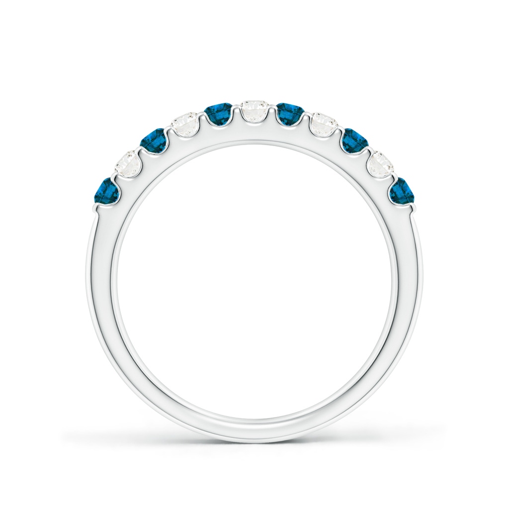 2.1mm AAA Prong-Set White and Blue Diamond Half Eternity Band in P950 Platinum Side-1