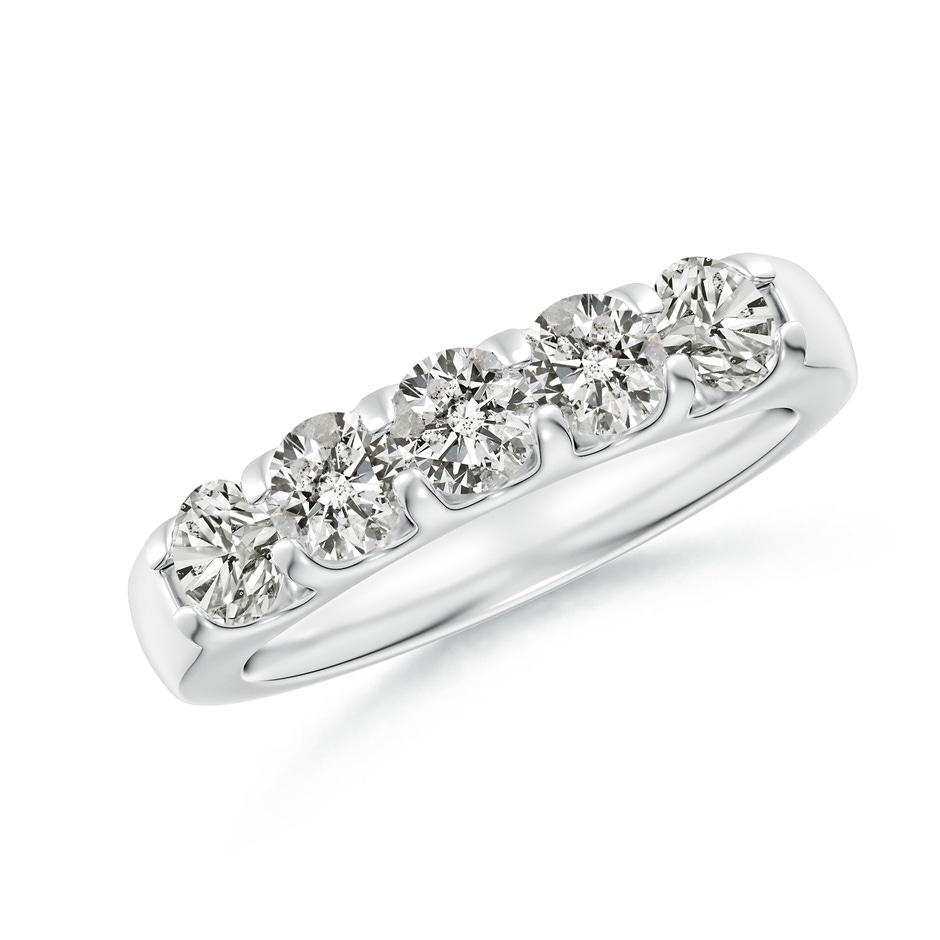 4.2mm KI3 Shared Prong Set Half Eternity Diamond Wedding Band in P950 Platinum 