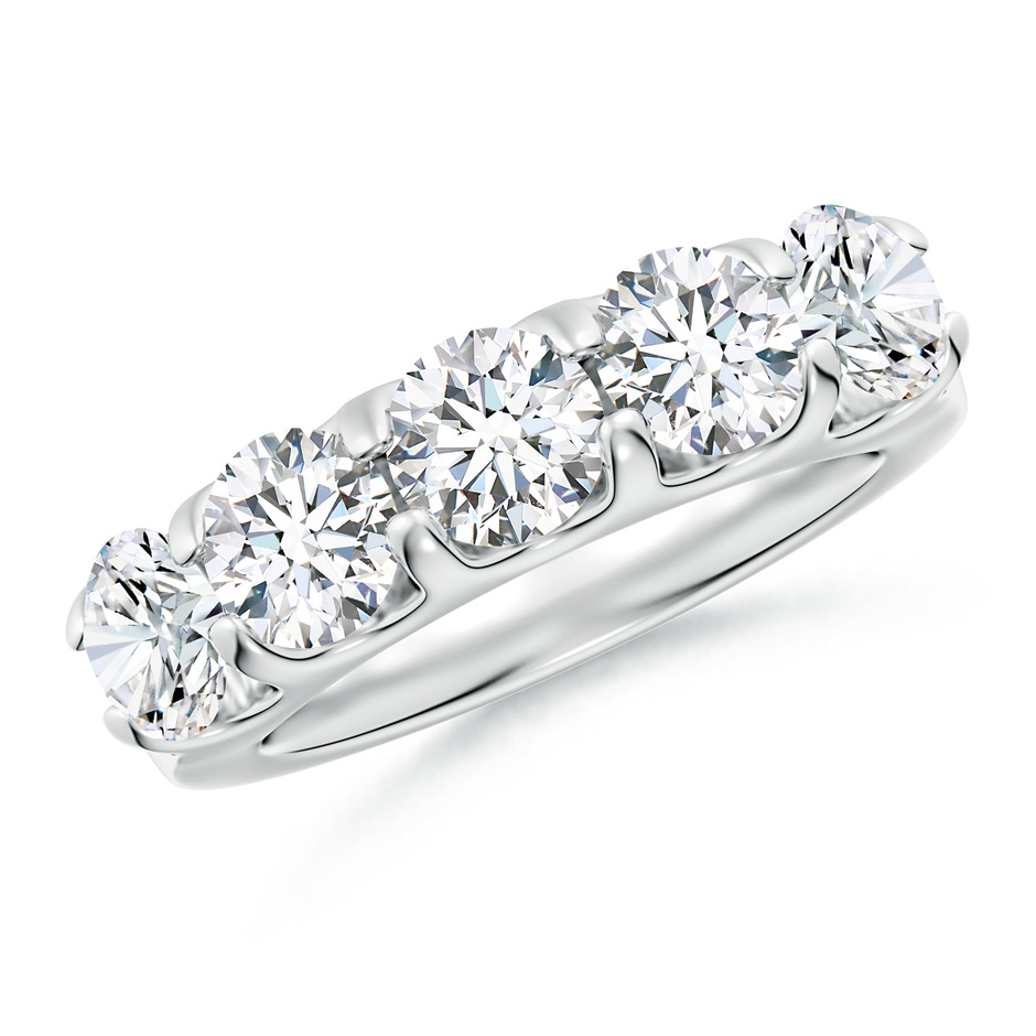 5.4mm GVS2 Shared Prong Set Half Eternity Diamond Wedding Band in P950 Platinum 