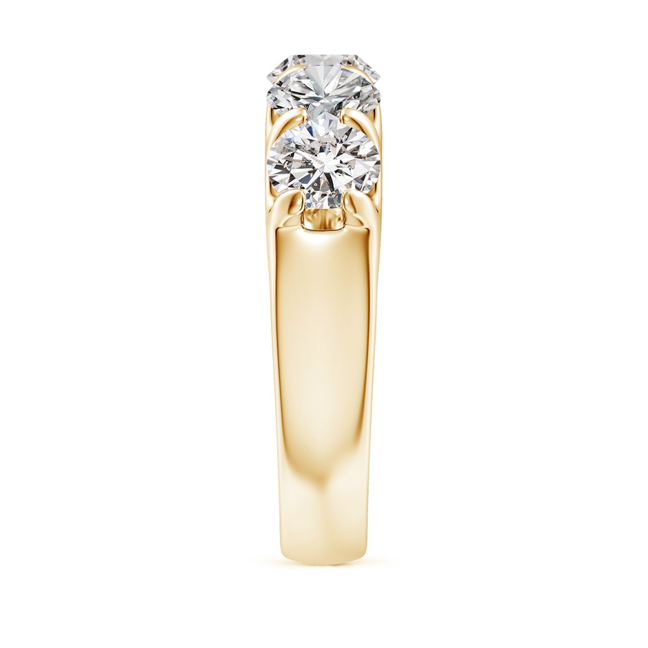 5.4mm IJI1I2 Shared Prong Set Half Eternity Diamond Wedding Band in Yellow Gold side 299