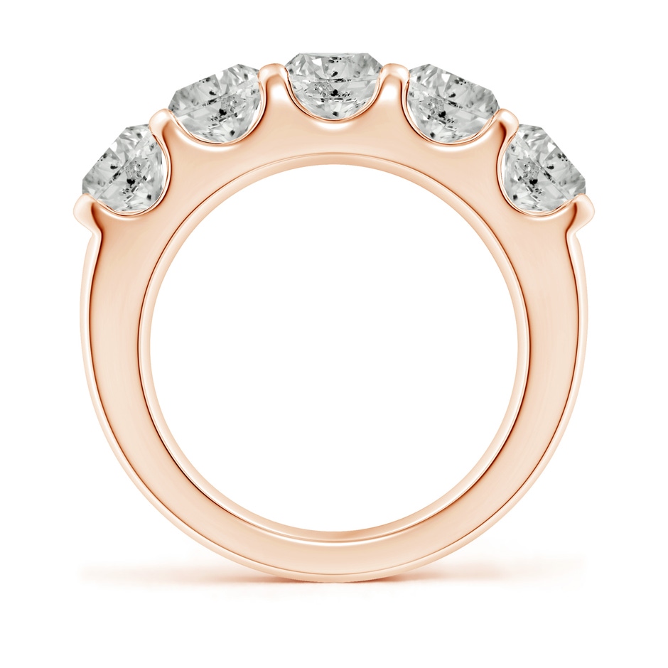 5.4mm KI3 Shared Prong Set Half Eternity Diamond Wedding Band in Rose Gold side 199