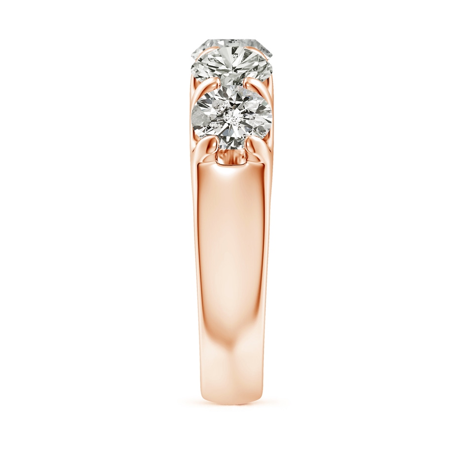 5.4mm KI3 Shared Prong Set Half Eternity Diamond Wedding Band in Rose Gold side 299