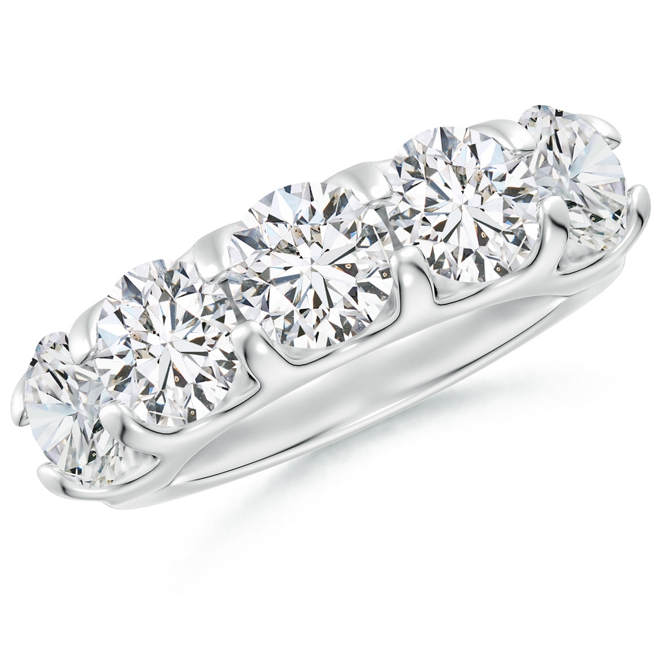 6.4mm HSI2 Shared Prong Set Half Eternity Diamond Wedding Band in P950 Platinum 